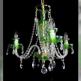 3 Arms Green Cased crystal chandelier