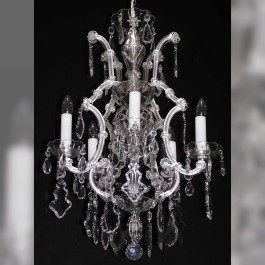 5+1 Bulb Silver Maria Theresa chandelier