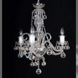 3 Arms small  crystal chandelier with cut crystal balls