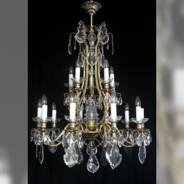 15 Arms Cast brass chandelier Kamenicky Senov