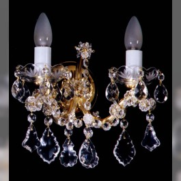 Theresian gold crystal wall light 2 lights