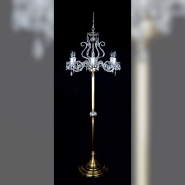 6 Arms Crystal floor lamp with glass horns ANTIK