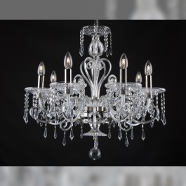 Silver 8-arm Bohemian Baccarat chandelier