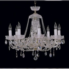 8-arm luxury Czech crystal chandelier with vases - precise PK500 hand cut