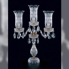 Luxurious Bohemian crystal lamp on table