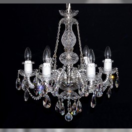 6-Arms Swarovski crystal chandelier with original cut almonds