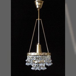 1 Bulb basket crystal chandelier with diamond shaped trimmings