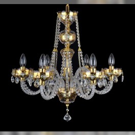 Gold Bohemian crystal chandelier 6 lights