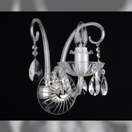 1 Arm Silver wall light with crystal almonds