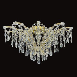 12-bulb Theresian surface-mounted chandelier with crystal almonds