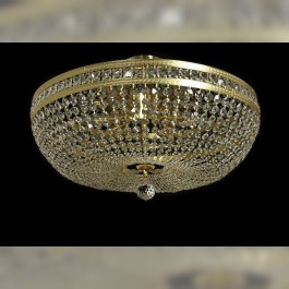 Large basket crystal chandelier with square stones