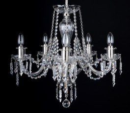 5 Arms Crystal chandelier made of hand cut leaded crystal glass