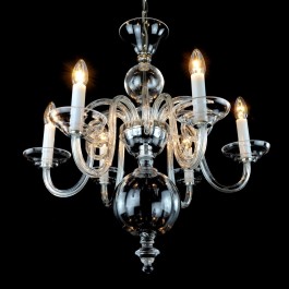 Murano Silver glass designer chandelier made of hand-blown glass parts
