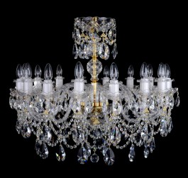 16 Arms luxury Crystal chandelier with twisted glass arms & Cut almonds