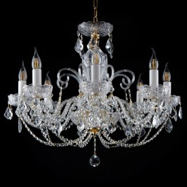 Smaller hand cut chandelier with 8 arms BOHEMIA CRYSTAL