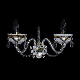 2 Arms White wall lamp decorated with the high enamel