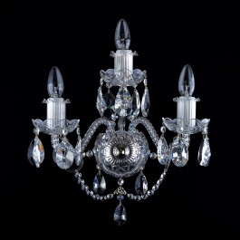 Classic crystal wall light with three arms
