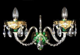 2-arms Green wall light decorated with the high enamel