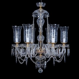 French crystal chandelier with 6 vases