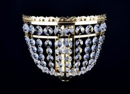 Basket wall light with dlittering cut strass stones
