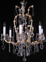 6 flaming Maria Theresa crystal chandelier with crystal Pendeloques