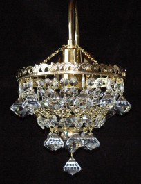 1 Arm crystal wall light with metal arm & Diamond shaped pendants