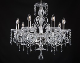 Silver 8-arm Bohemian Baccarat chandelier