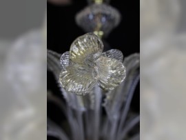 Glass poppy flower with gold flakes