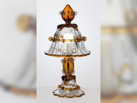 Murano table art lamp with glass lampshade made of two-tone glass