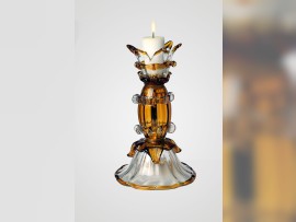 Murano glass candlestick made of two-tone glass