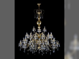 Large residential chandelier with tubular arms dia 154 x 170 cm / 39 bulbs, crystal almonds - a luxurious decoration for every entrance hallCode 6460-39-S