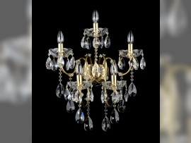 Large five-arm wall light with crystal almonds forming a set with chandeliers, 47 x 54 cm / 5 bulbs, code N-6460-5-S