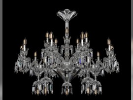 Luxury 20-arm baccarat chandelier with deep cut - silver metal