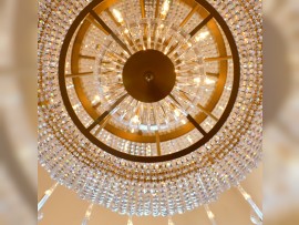 Bottom view of the basket chandelier