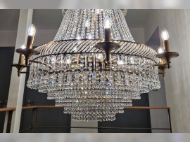 Chandelier detail - cut pearls, crystal rhinestones and glass drops