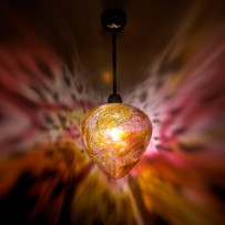 Colorful light effect heart chandelier