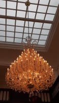 Chandelier with dimmed light
