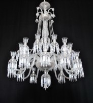 Detail of the 24 bulb diamon cut crystal handelier