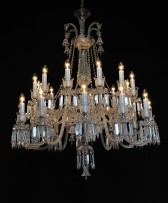 lighted 24-arm Baccarat crystal chandelier