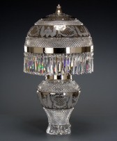Luxurious decorative crystal lamp glossy silver (Pt)