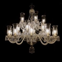 Luxury silver Baccarat chandelier lit