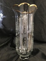Light vase with gilded rim