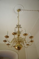 10-arm Dutch chandelier made of shiny brass