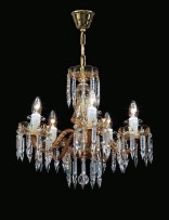 5-arm amber glass chandelier with French spikes
