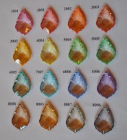 Samples of colored crystal trimmings