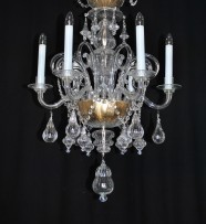 The 6 arms  glass chandelier in Murano style