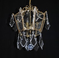 Cast brass lantern with hand cut flat glass 2
