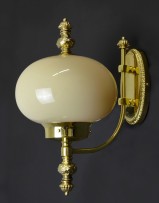 Art deco wall lamp with opal ball  turned off