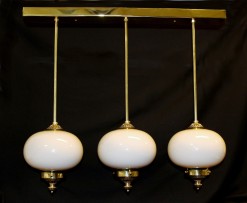 Art deco chandelier with balls next to each other