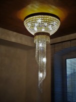 larger spiral chandelier with strass basket